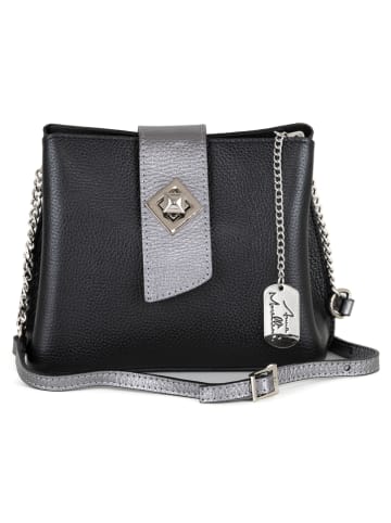 Anna Morellini Leren schoudertas "Santuzza" zwart - (B)22 x (H)19 x (D)10 cm