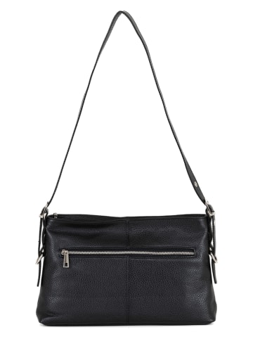 Anna Morellini Leder-Schultertasche "Brigida" in Schwarz - (B)36 x (H)24 x (T)9 cm