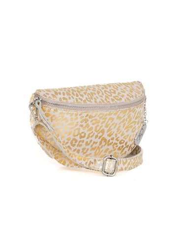 Anna Morellini Leder-Brustbeutel "Romola" in Gold/ Weiß - (B)25 x (H)14 x (T)1 cm