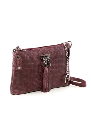 Mia Tomazzi Leder-Umhängetasche "Abano" in Bordeaux in Rot/ Braun - (B)23 x (H)16 x (T)2 cm