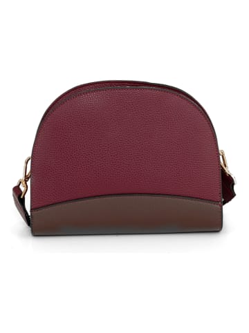 Mia Tomazzi Leren schoudertas "Marghera" bordeaux - (B)26 x (H)20 x (D)8 cm