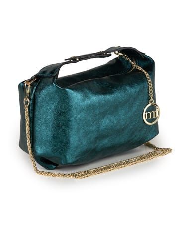 Mia Tomazzi Leren handtas "Clusone" petrol - (B)21 x (H)13 x (D)11 cm
