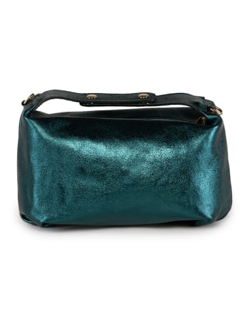 Mia Tomazzi Leren handtas "Clusone" petrol - (B)21 x (H)13 x (D)11 cm