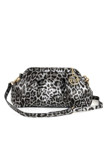 Mia Tomazzi Leder-Umhängetasche "Bainsizza" in Grau/ Schwarz - (B)30 x (H)17 x (T)10 cm