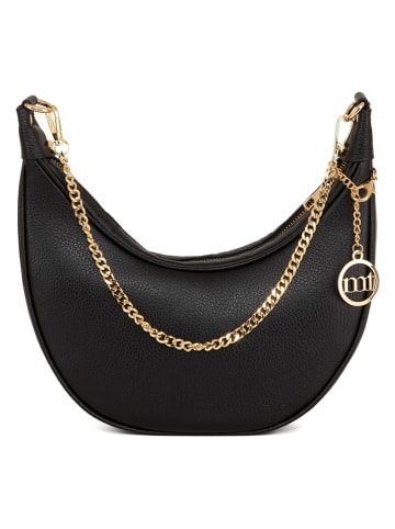 Mia Tomazzi Leren schoudertas "Zante" zwart - (B)28 x (H)21 x (D)9 cm