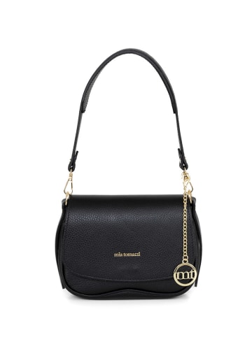 Mia Tomazzi Leren schoudertas "Bambaia" zwart - (B)23 x (H)18 x (D)11 cm