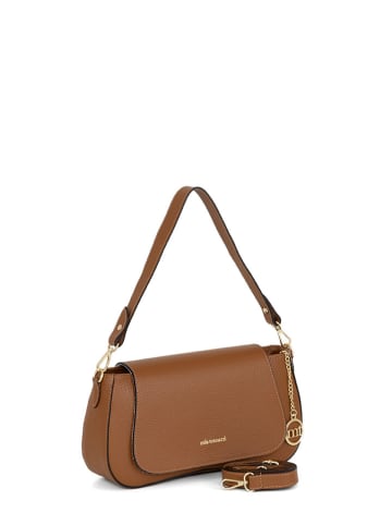 Mia Tomazzi Leren schoudertas "Zambaldi" lichtbruin - (B)31 x (H)17 x (D)9 cm