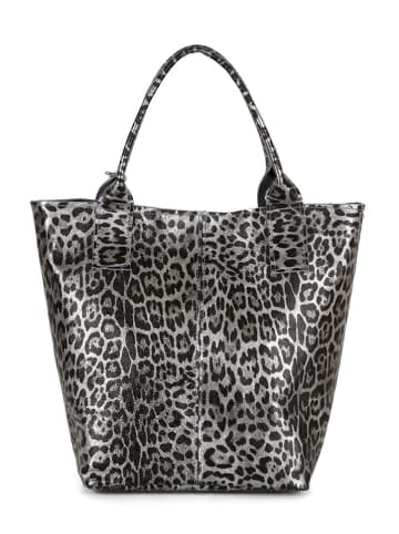 Mia Tomazzi Leder-Shopper "Barozzi" in Grau - (B)31 x (H)36 x (T)20 cm