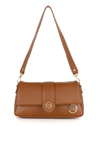 Mia Tomazzi Leren schoudertas "Bertinoro" lichtbruin - (B)29 x (H)16 x (D)10 cm