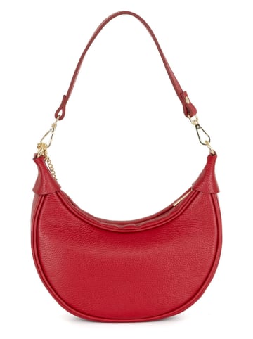 Mia Tomazzi Skórzana torebka "Carabelli" w kolorze czerwonym - 25 x 14 x 8 cm