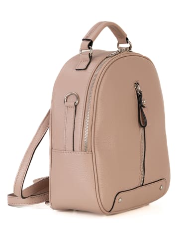 Lia Biassoni Leren rugzak beige - (B)23 x (H)27 x (D)10 cm