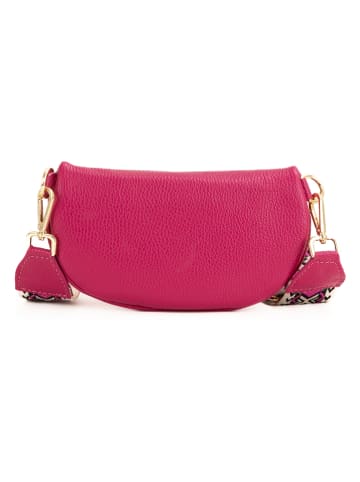 Lia Biassoni Skórzana torebka "Irpino" w kolorze różowym - 23 x 12 x 2 cm