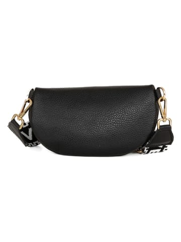 Lia Biassoni Leren borstbuidel zwart - (B)30 x (H)19 x (D)2 cm