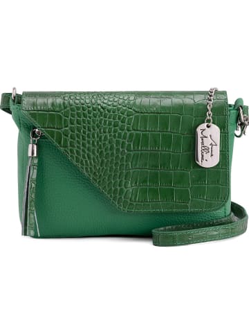 Anna Morellini Leren schoudertas "Lola" groen - (B)24 x (H)18 x (D)6 cm