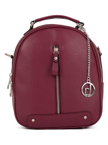 Lia Biassoni Leren rugzak "Cerboli" rood - (B)23 x (H)27 x (D)10 cm