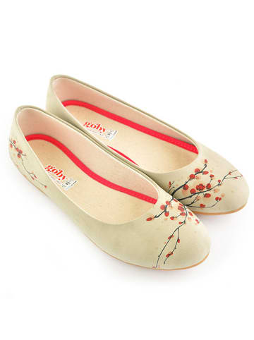 Goby Leder-Ballerinas in Beige