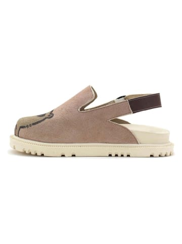 Goby Leder-Clogs in Beige