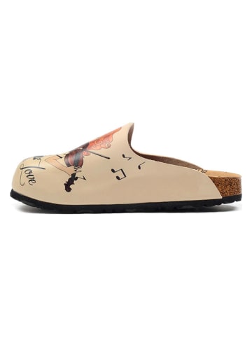 Calceo Chodaki w kolorze beżowym ze wzorem