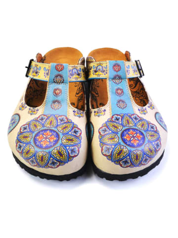 Calceo Clogs in Beige/ Bunt