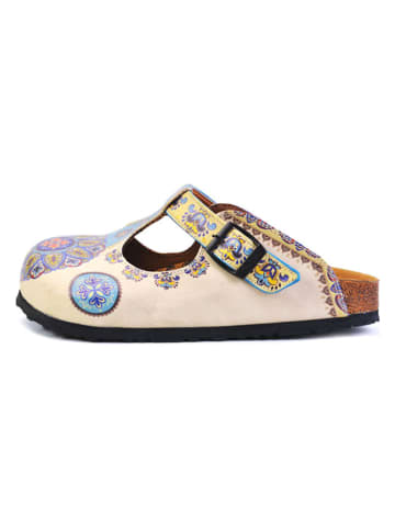 Calceo Clogs in Beige/ Bunt