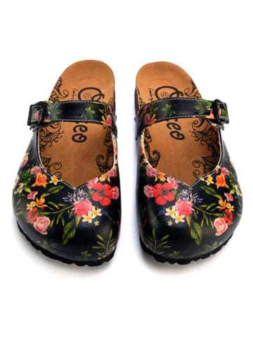 Calceo Clogs in Schwarz/ Bunt