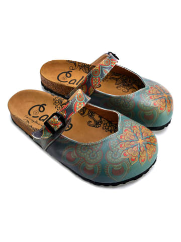 Calceo Clogs in Hellblau/ Bunt