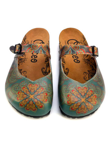 Calceo Clogs in Hellblau/ Bunt