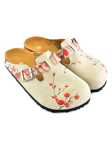 Calceo Clogs in Beige/ Pink