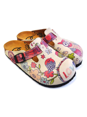 Calceo Clogs in Beige/ Bunt