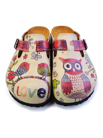 Calceo Clogs in Beige/ Bunt