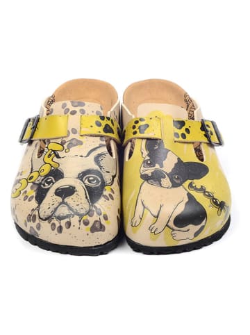 Calceo Clogs in Beige/ Bunt