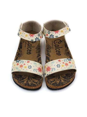 Calceo Sandalen in Beige/ Bunt