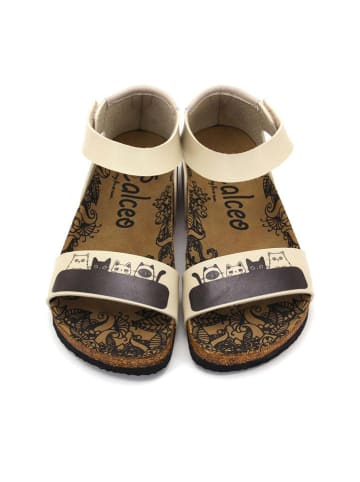 Calceo Sandalen in Beige/ Schwarz