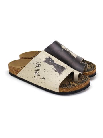 Calceo Teenslippers zwart/crème