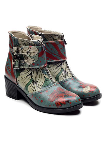 Goby Chelsea-Boots in Beige/ Hellblau/ Bunt