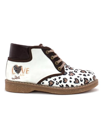 Goby Ankle-Boots in Weiß/ Braun