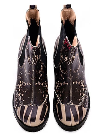 Goby Chelsea-Boots in Beige/ Schwarz