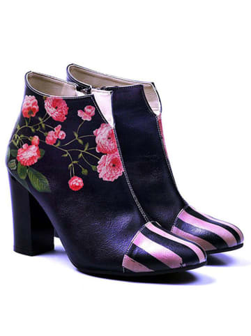 Goby Ankle-Boots in Schwarz/ Rosa