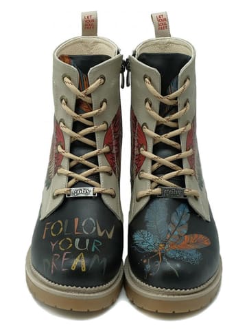 Goby Boots in Beige/ Schwarz