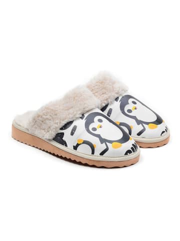 Goby Hausschuhe in Weiß/ Bunt