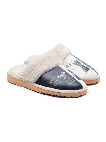 Goby Kapcie w kolorze biało-czarnym