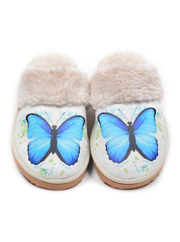 Goby Kapcie w kolorze beżowo-niebieskim