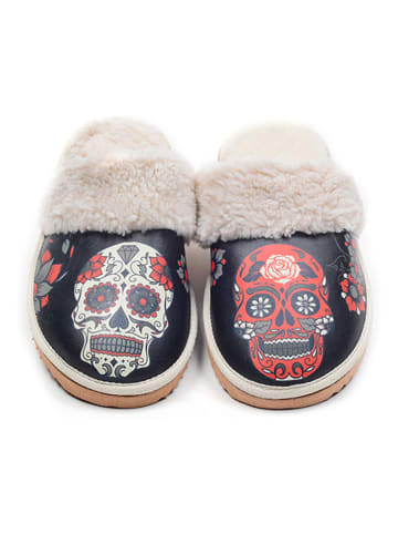 Goby Hausschuhe in Schwarz/ Bunt