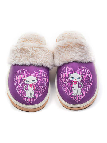 Goby Hausschuhe in Lila/ Bunt