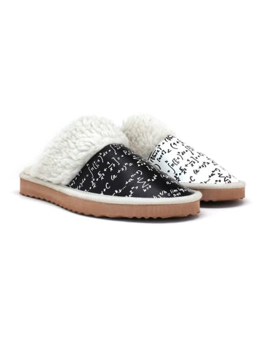 Goby Hausschuhe in Schwarz/ Weiß