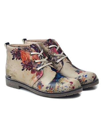 Goby Schnürschuhe in Beige/ Bunt
