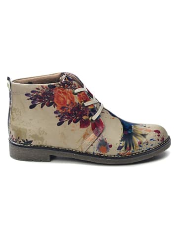 Goby Schnürschuhe in Beige/ Bunt