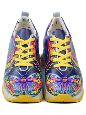 Goby Skórzane sneakersy w kolorze niebieskim