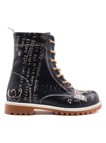 Goby Boots in Schwarz/ Beige