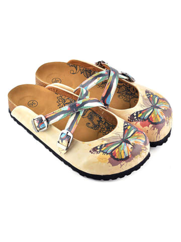 Calceo Clogs in Beige/ Bunt
